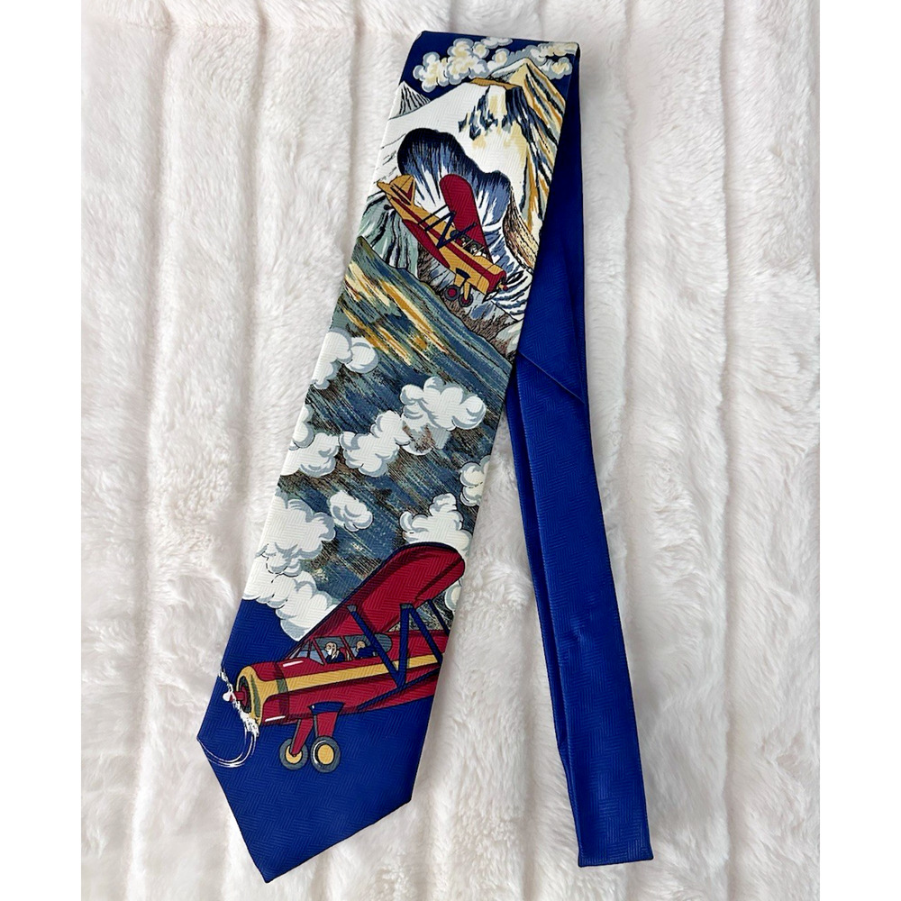 Beans McGee Men's Necktie Tie Polyester Planes Flight Over Mt. McKinley